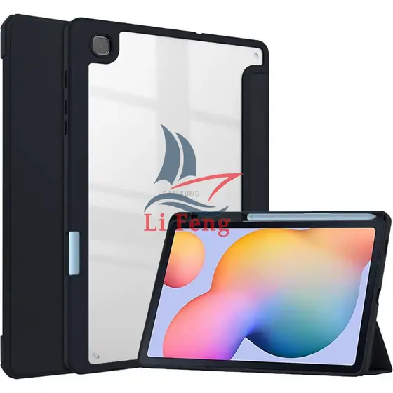 Capa Case Acrílico/ Mármore Para Samsung Galaxy Tab S6 Lite 10.4” SM-P610/P615/P613/P619/P620 Com Suporte Caneta