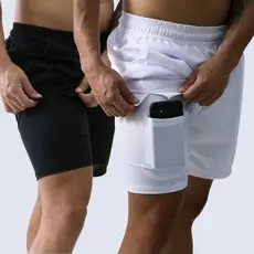 Kit 2 Bermudas 2 em 1 Shorts duplo Training academia treino corrida