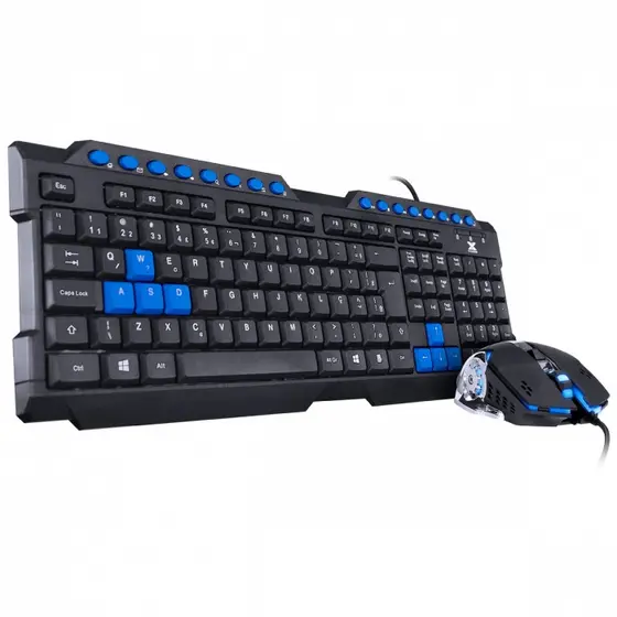 Kit Teclado e Mouse Gamer VX Gaming Grifo Cabo USB Led Azul VGC-01A