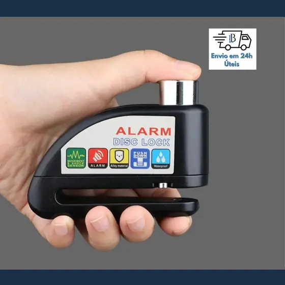 Cadeado Trava Disco com Alarme - Antifurto Universal para Freio de Moto