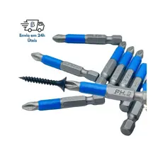 Jogo de Bits de Chave Phillips Magnético Impacto - 6 Peças PH1-PH3, PZ1-PZ3 - Anti-Derrapante