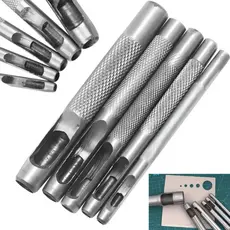 Kit 5 Vazadores Furador Couro Borracha 3 a 8mm Perfurador Aço Artesanato Profissional