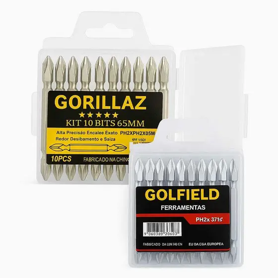 Peças Bits Ponteira Dupla Philips Fenda 65mm Imantada Ph2 para Parafusadeira/ conjunto 10 bits