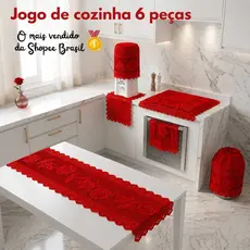 Jogo kit conjunto de cozinha 6 peças de renda