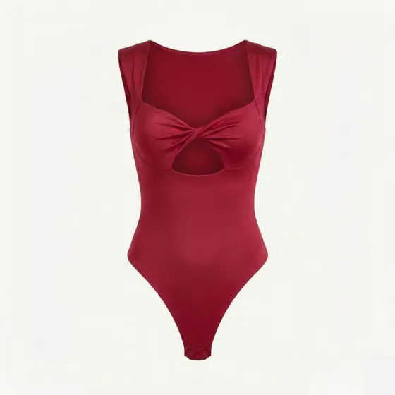 Body Blusa Nó Vazado Moda Gringa Feminino Alta Qualidade Forro Duplo