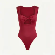 Body Blusa Nó Vazado Moda Gringa Feminino Alta Qualidade Forro Duplo