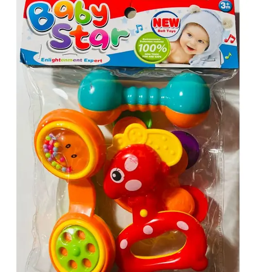 Brinquedos Para Bebê Kit com4 pçs Chocalhos Colorido modelo de telefone