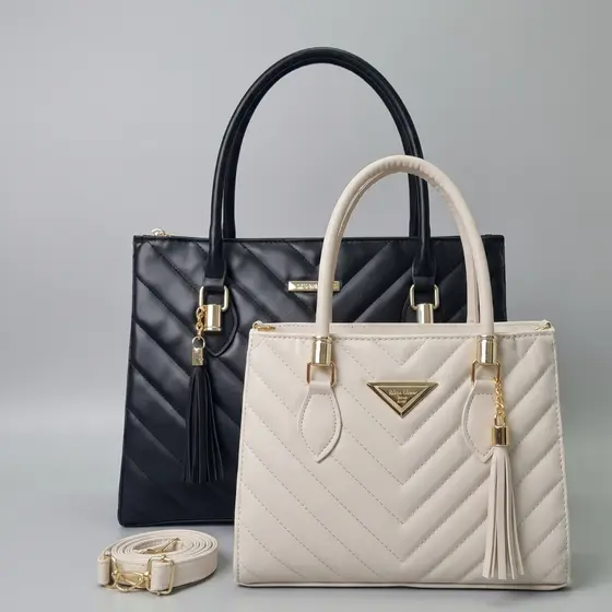 Kit 2 Bolsas Femininas: Bolsa grande e bolsa media com alça trasnversal e alça de mão