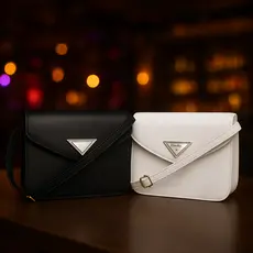 Kit 2 bolsas pequenas com alça lisa material couro sintetico