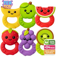 Mordedor Frutinha Bebê 100% Natural Macio Alívio Gengiva Livre de BPA Colorido Divertido Brinquedo Banho Textoy Presente