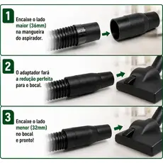 Adaptador Universal Aspirador 36mm para 32mm|Redutor Mangueira Aspirador Pó|Conector Bocal Compatível