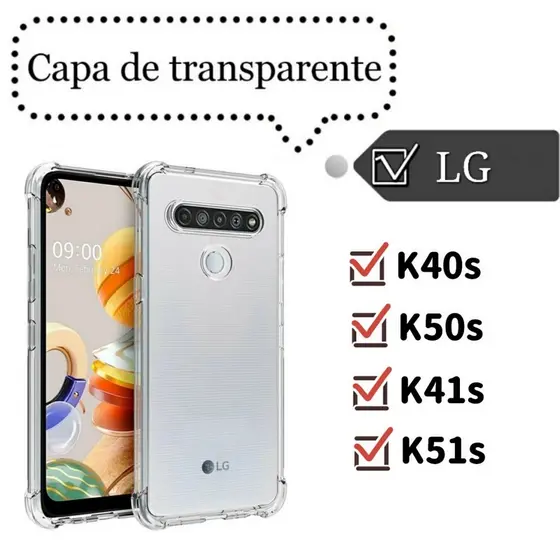Case Capa Capinha LG k40s K50s K41s K51s Tpu Anti Impacto Transparente