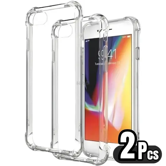 Kit 2 e 4 Capa Capinha IPhone Transparente Anti Impacto Tpu Case Para Apple 7 8 Plus Xr Air 11 12 13 14 15 16 17 Pro Max