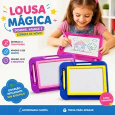Lousa mágica Desenhar escrever Infantil Magnética quadro Educativa criança azul rosa roxo brinquedo