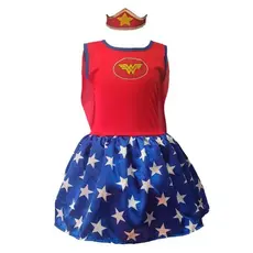 Fantasia Vestido Mulher Maravilha