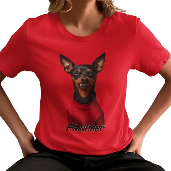 Camiseta Feminina Unissex Estampa Pinscher 100% Algodão