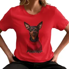 Camiseta Feminina Unissex Estampa Pinscher 100% Algodão