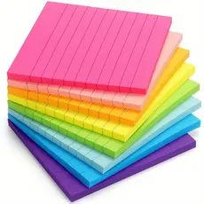Lembrete de Parede Caderno Bloco De Notas Adesivo Colorido Escolar Autocolante 76x76