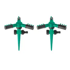 Kit 2 Irrigadores Giratórios Aspersor 360° Automático Mangueira De Jardim Jato Horta Canteiro - Envio Já!