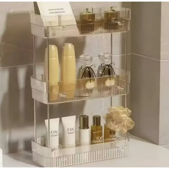 Prateleira Organizadora  3 Andares Acrílico P/ Banheiro Cozinha Cosmético Multifuncional- Envio Imediato!