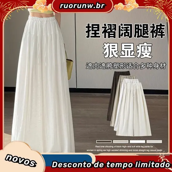 [Oferta especial por tempo limitado] Promoção relâmpago em roupas femininas elegantes e de alta qualidade: Calça-saia fo