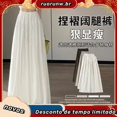 [Oferta especial por tempo limitado] Promoção relâmpago em roupas femininas elegantes e de alta qualidade: Calça-saia fo