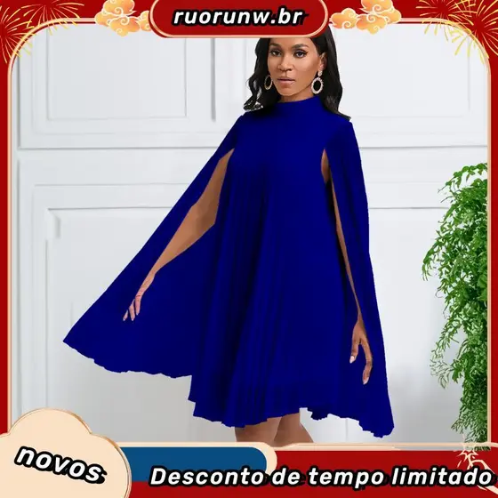 D400 comércio exterior roupas femininas 2023 novo temperamento moda chiffon capa manga morcego plus size vestido transf