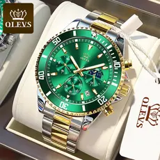 Olevs relógio masculino qualidade da marca superior multifuncional cronometragem três-olho luminoso à prova dfast água relógio de transporte rápido relogio masculino