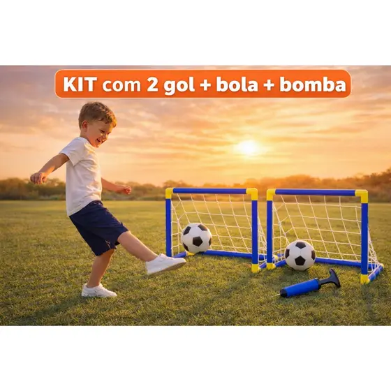 Golzinho Futebol  Trave Rede e Bola infantil gol grande e pequeno