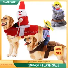 {Estoque pronto} roupas para cães grandes, suprimentos para animais de estimação, fantasia de equitação, papai noel, rou