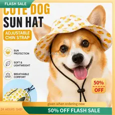 { READY STOCK } Chapéu De Proteção Solar Para Animais De Estimação – Boné Ajustável Com Viseira Cães E Gatos Caminhadas