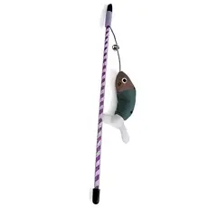 Brinquedo Pet Varinha para Gato Peixe na Cordinha com Guizo