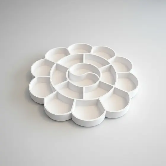 Gode Pintura Flor Yin Yang Paleta Artistica Organizador