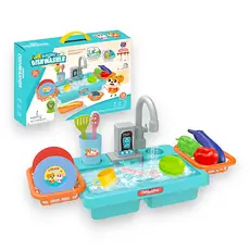 Kit de Cozinha Pia Lava Louça Brinquedo Torneira Sai Agua Infantil