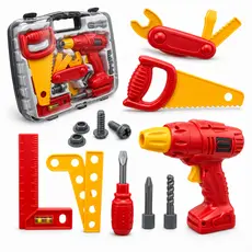 Maleta de Ferramentas Brinquedo Kit Parafusadeira Funcional 13 Peças Infantil