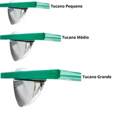 2 Suportes Bico de Tucano para Prateleiras de Vidro/ Madeira nos tamanhos Pequeno/Médio/Grande