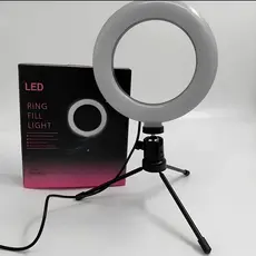 Ring Light 6” Polegadas LED com Tripé de Mesa + Suporte para Celular