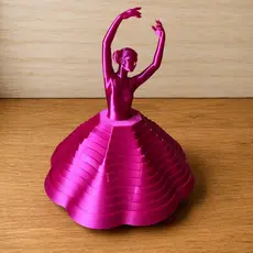Bailarina Dançarina Ballet Fidget Toy Sensorial Girátória em PLA Premium / Antiestresse Decorativa Rosa