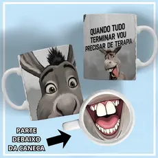 Caneca personalizada bocão burro - caneca engraçada humor - vou precisar de terapia - a gente ja chegou?