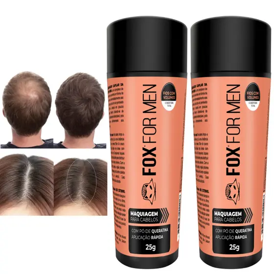 Maquiagem Capilar 25g Fox For Men Castanho 2 Unidades