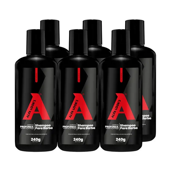 Kit 6 Un Shampoo Para Barba 240gr - Alfa Look'S