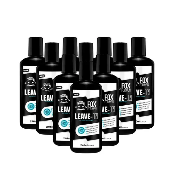 Kit 10 Leave In Masculino 240ml Hidratação Brilho Anti Frizz