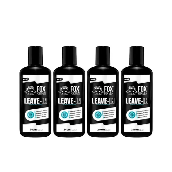 Kit 4 Leave In 240ml Hidratação Brilho Controle Frizz