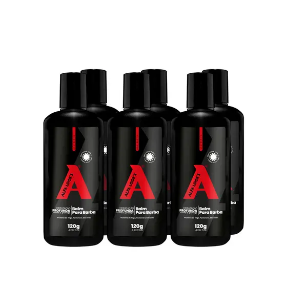 Kit 6 Un Balm Para Barba 120Ml - Alfa Look'S