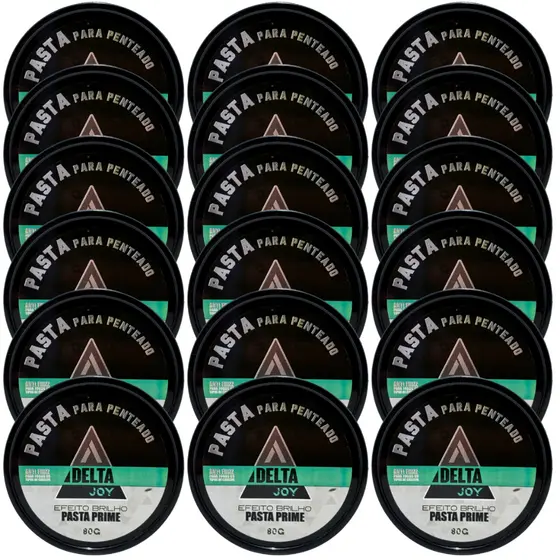 Pasta Modeladora Cabelo Penteado Delta Joy 80g Efeito Brilho 18 unidades Para Revender