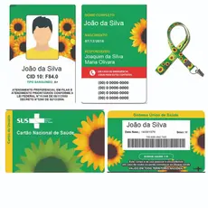 Crachá Girassol + cartão do SUS Personalizado
