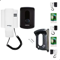 Kit Interfone Porteiro Residencial IPR 8010 Intelbras cabo e protetor Anti Roubo.