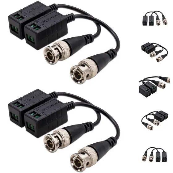 2 Pares Transformador Balun Passivo de Vídeo VB 301 P Intelbras BNC RJ45 para CFTV DVR AHD TVI