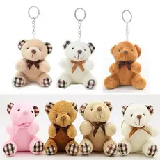 Kit 12 Chaveiros Grande Ursinho de Pelúcia Enviar várias cores Sentados 12cm