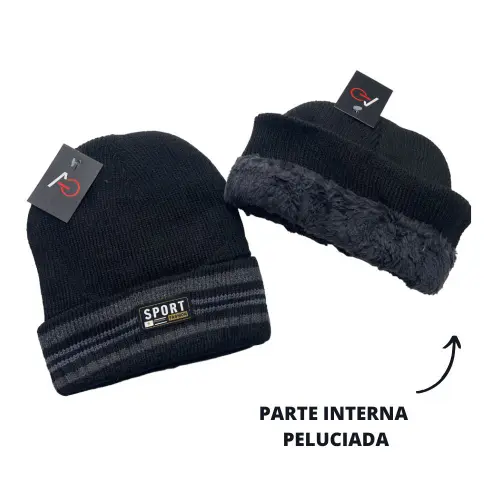 Touca de lã Forrada para o Frio Sport